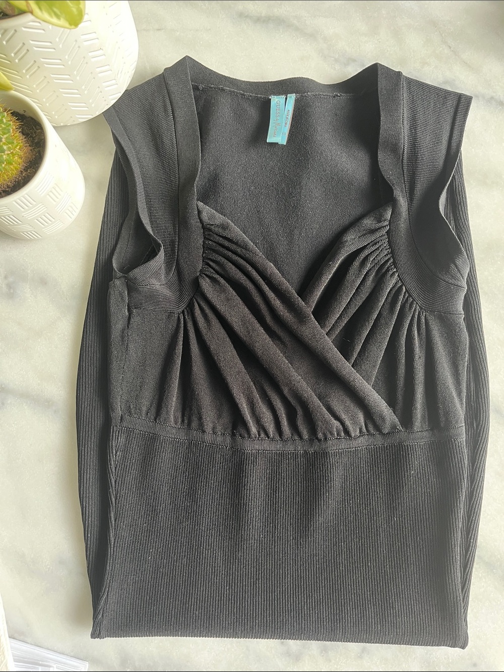 Guess by Marciano Black V-Neck Bodycon Dress